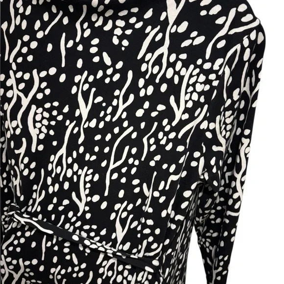 NWT DIANE VON FURSTENBERGxTARGET Long Sleeve Midi Sea Spots Black Wrap Dress - Picture 7 of 16
